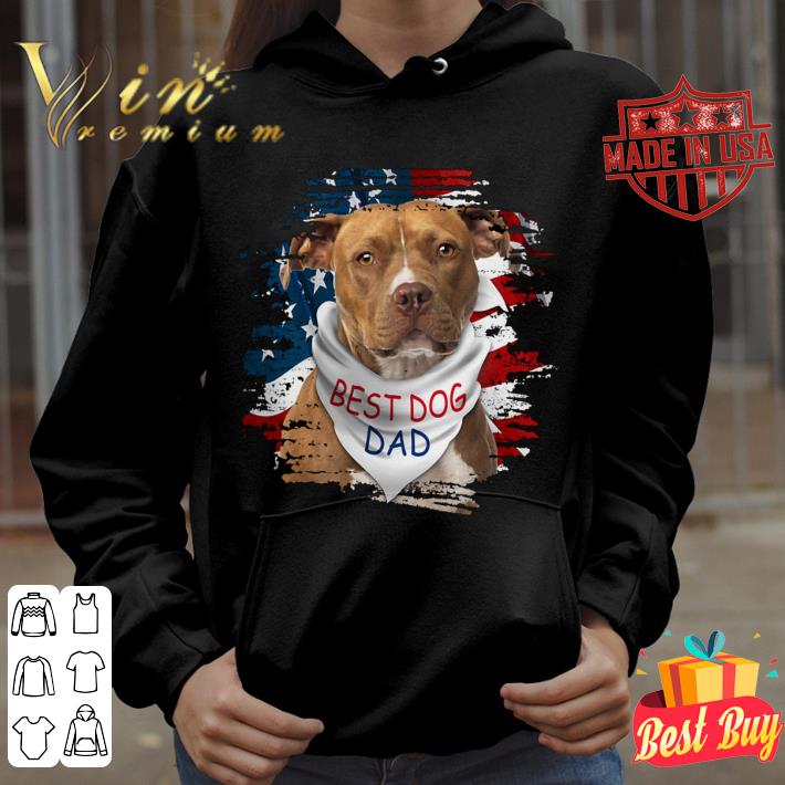 Father's Day Pitbull Best Dog Dad American Flag shirt
