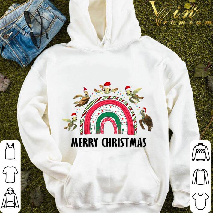 Santa Turtle Rainbow Merry Christmas shirt 1 Santa Turtle Rainbow Merry Christmas shirt