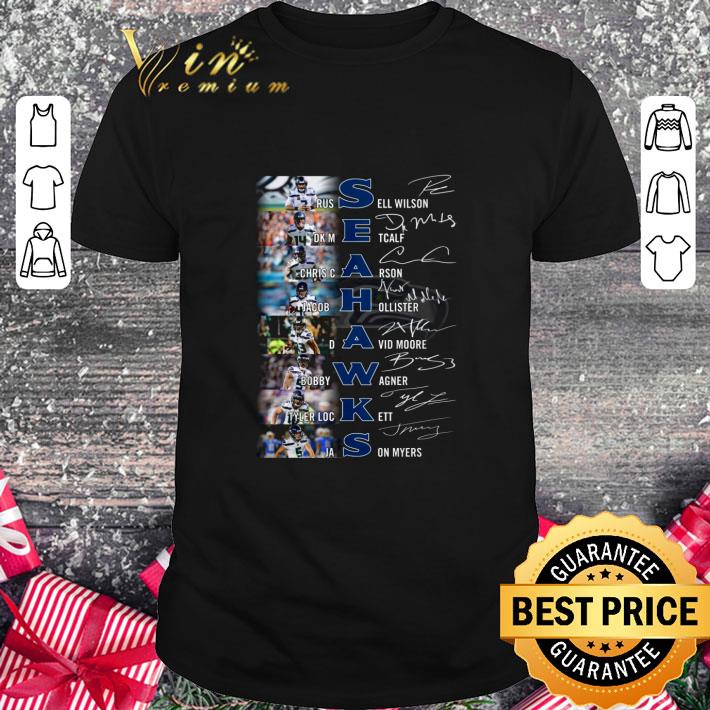 Awesome Seattle Seahawks Signatures Russell Wilson DK Metcalf shirt 1