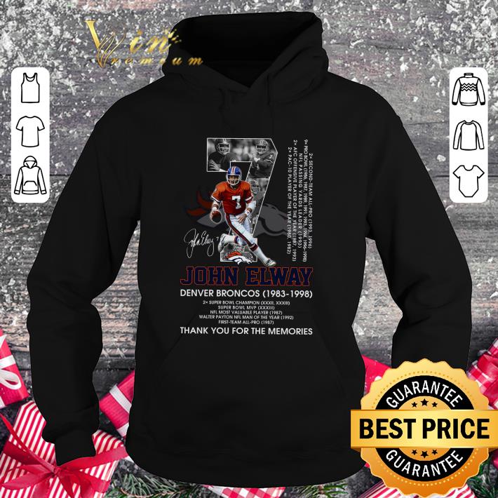 Best Thank You Memories No. 7 John Elway Signed Denver Broncos 1983-1998 shirt 1 Thank You Memories No. 7 John Elway Signed Denver Broncos 1983-1998 shirt