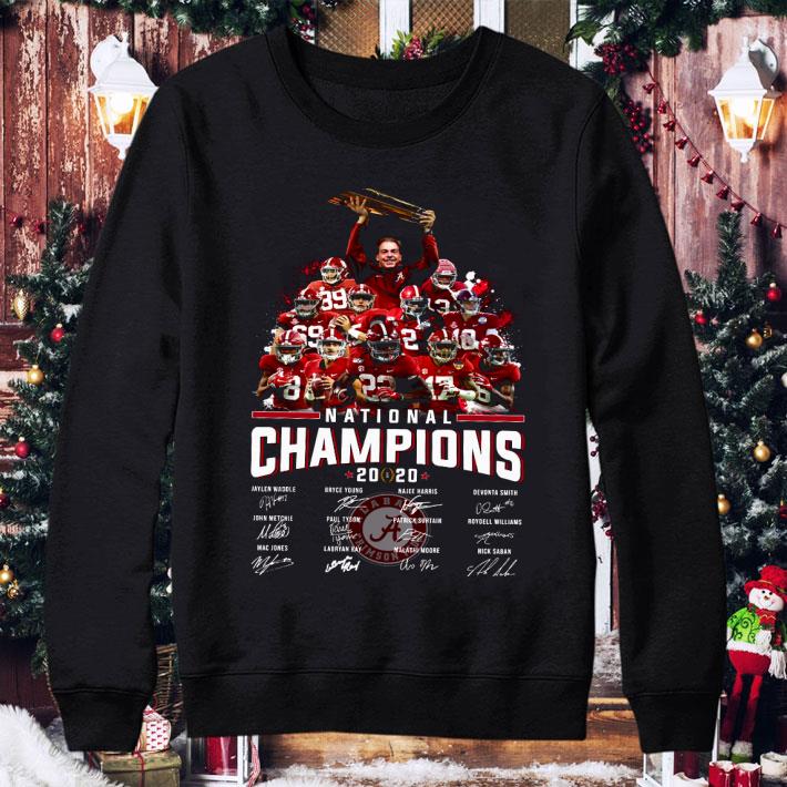 Team NFL Coach Alabama Crimson Tide National Champions 2020 Signatures shirt 1 Team NFL Coach Alabama Crimson Tide National Champions 2020 Signatures shirt