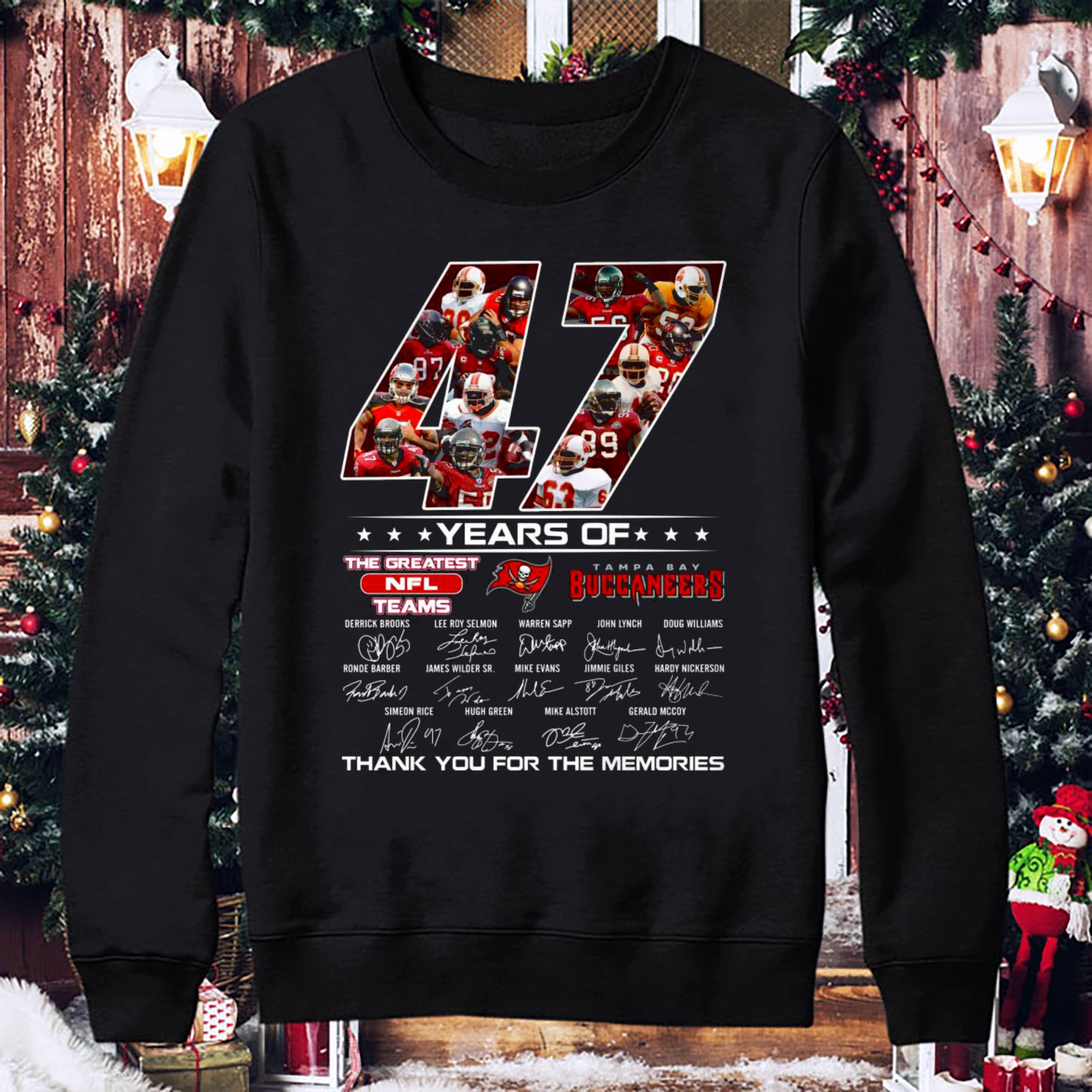 Funny Tampa Bay Buccaneers 47 Years Of The Greatest NFL Teams Signed Thank You Memories Shirt 1 Tampa Bay Buccaneers 47 Years Of The Greatest NFL Teams Signed Thank You Memories Shirt