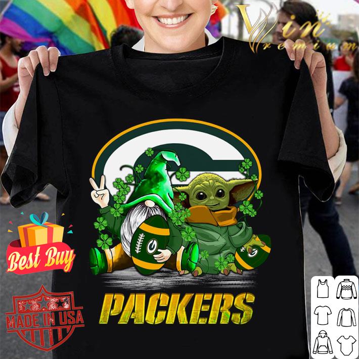 Premium Star Wars Gnome & Baby Yoda Green Bay Packers St. Patrick's day shirt 4