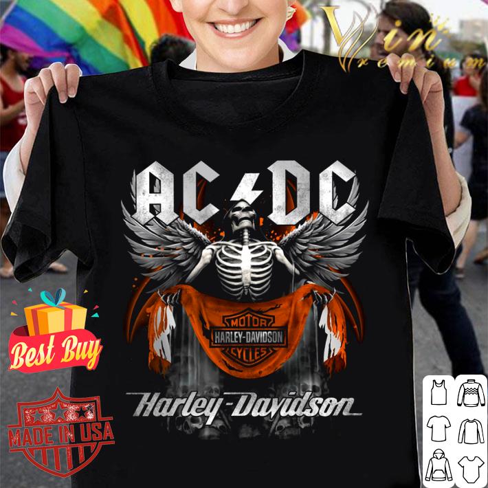 Official Skeleton skull ACDC Motor Harley-Davidson Cycles shirt 2