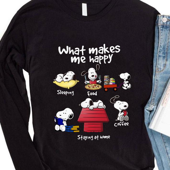 Hot Snoopy What Makes Me Happy Sleeping Food Read Book Coffee Staying At Home shirt 1 Snoopy What Makes Me Happy Sleeping Food Read Book Coffee Staying At Home shirt