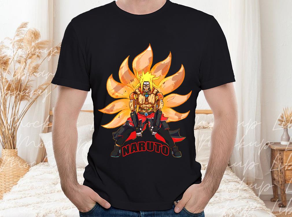 Naruto Transforms Into A Nine Tailed Fox Shirt, Kurama Nine Tail Fox For Men Shirt 4