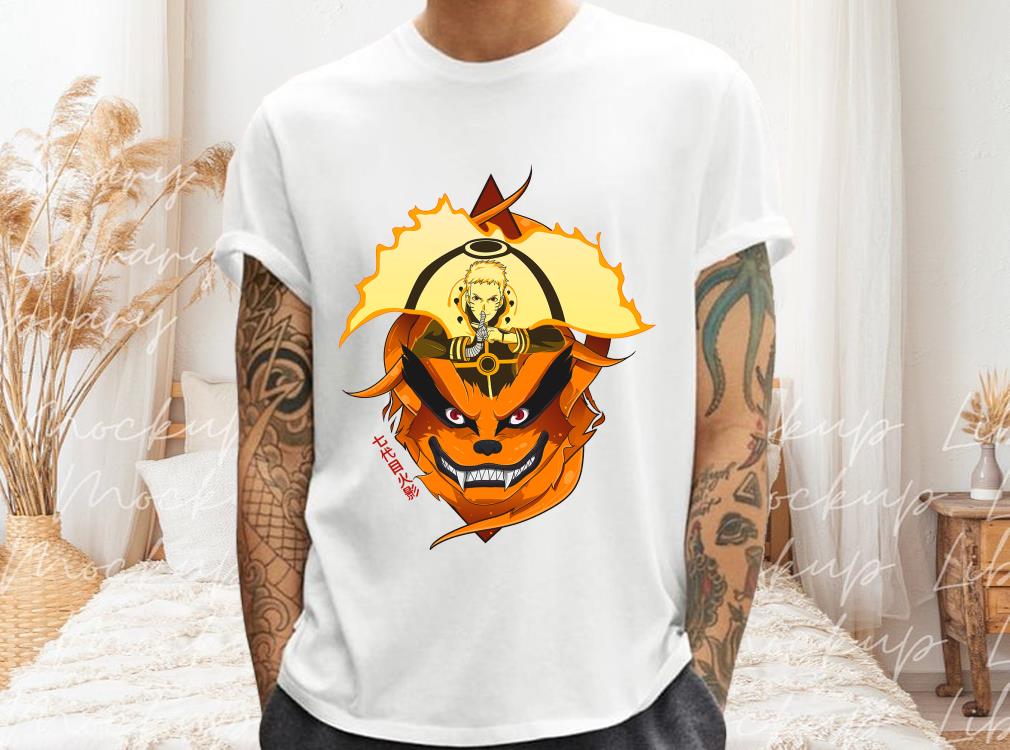 Naruto and Kurama Nine Tail Fox Inspired Unisex Mens Womens Lightweight For Men Shirt 3