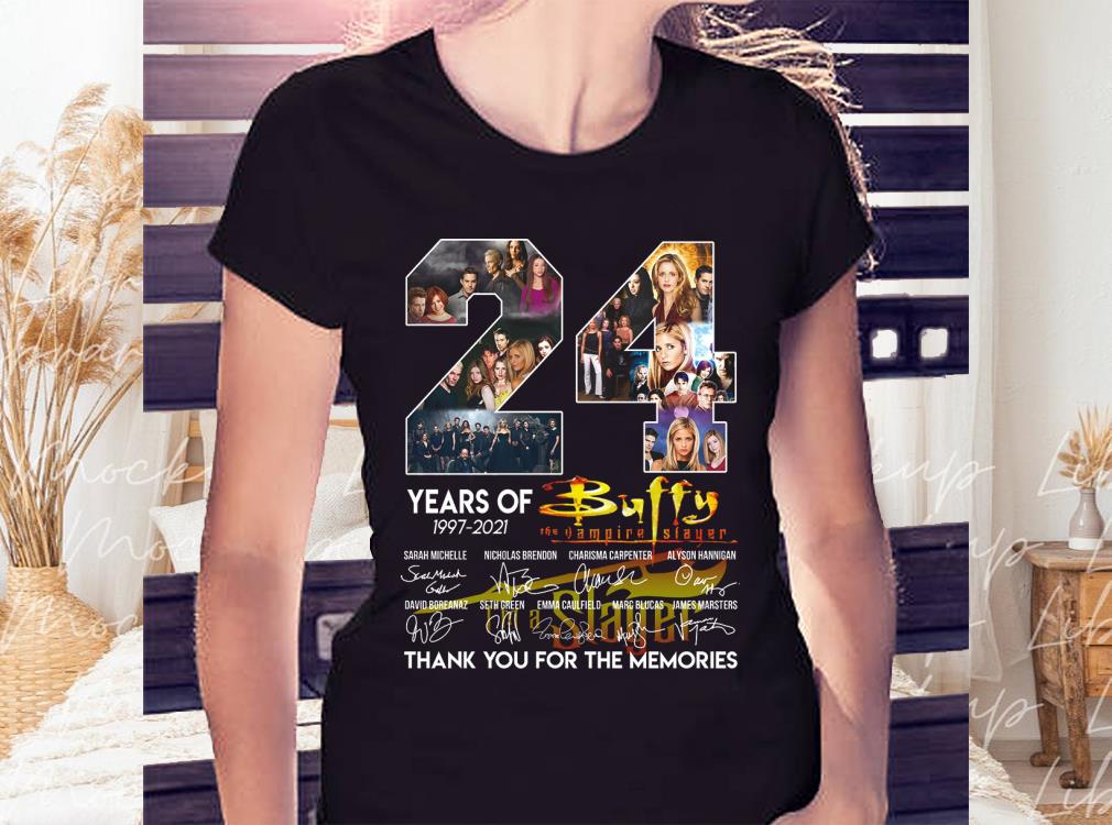 24 Years Of 1997 2021 Buffy The Vampire Slayer Signatures Thank You For The Memories Shirt, Buffy The Vampire Slayer Shirt 2 24 Years Of 1997 2021 Buffy The Vampire Slayer Signatures Thank You For The Memories Shirt, Buffy The Vampire Slayer Shirt