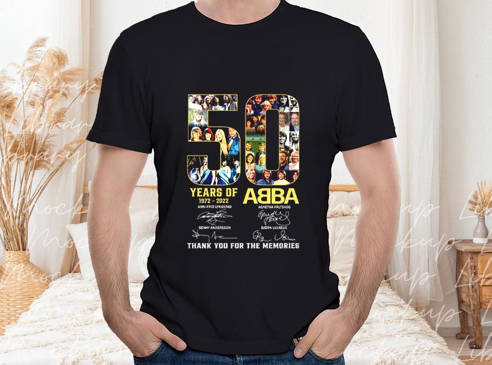 50 Year Of The Abba Band 1972-2022 Signatures Thank You For The Memories Shirt, Abba Band Shirt 1