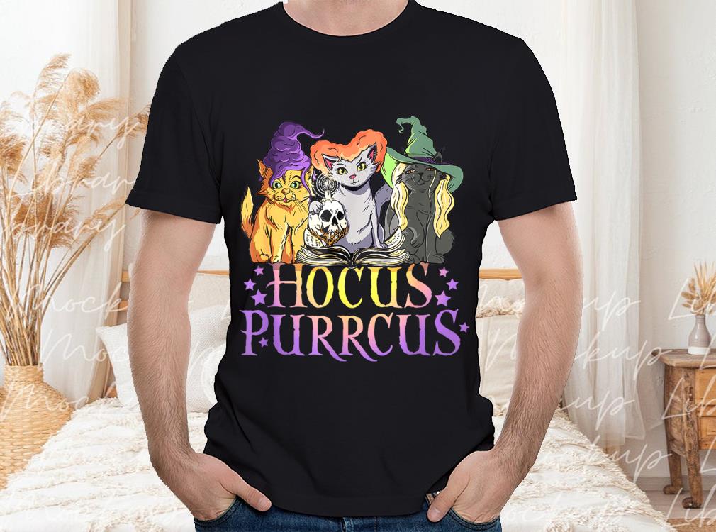 Hocus Purrcus Witch Cats Parody Halloween Shirt, Hocus Purrcus Halloween Witch Cats Parody Shirt 6
