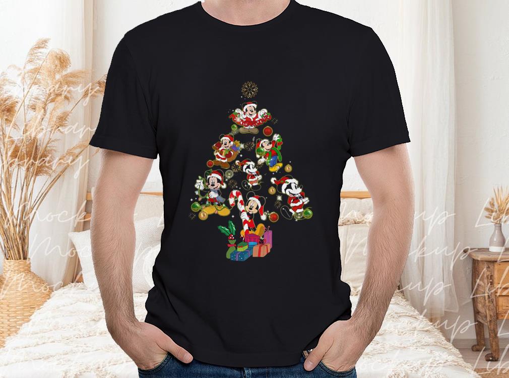 Mickey Mouse Christmas Tree Shirt, Mickey And Minnie Mouse Christmas Tree Shirt 3