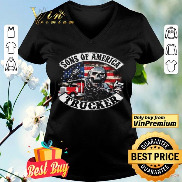 Skeleton Sons Of America Trucker American Flag shirt