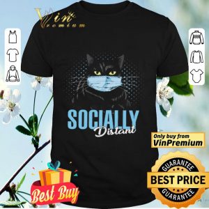 Black Cat Mask Socially Distant Coronavirus shirt