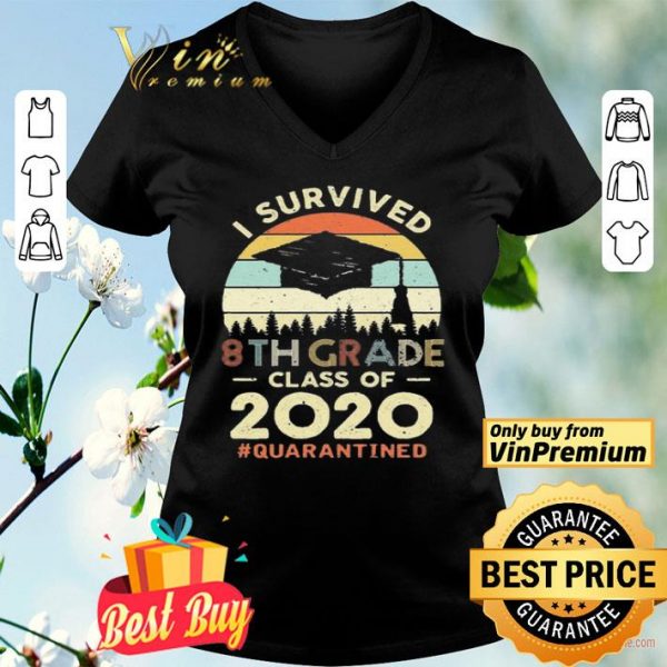 Vintage I Survived 8th Grade Class Of 2020 #quarantined shirt