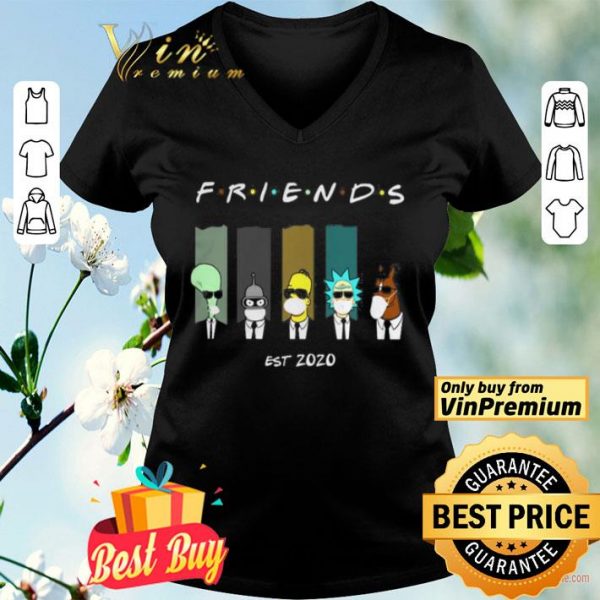 Roger Bender Homer Simpson Rick Sanchez and BoJack Horseman friends est 2020 shirt