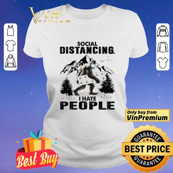 Bigfoot Mask Paper Toilet Social Distancing I Hate People shirt