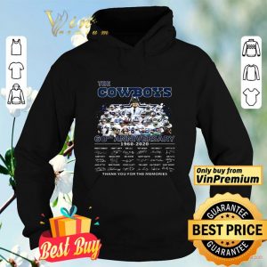 The Dallas Cowboys 60th anniversary 1960 – 2020 thank for memories signatures shirt