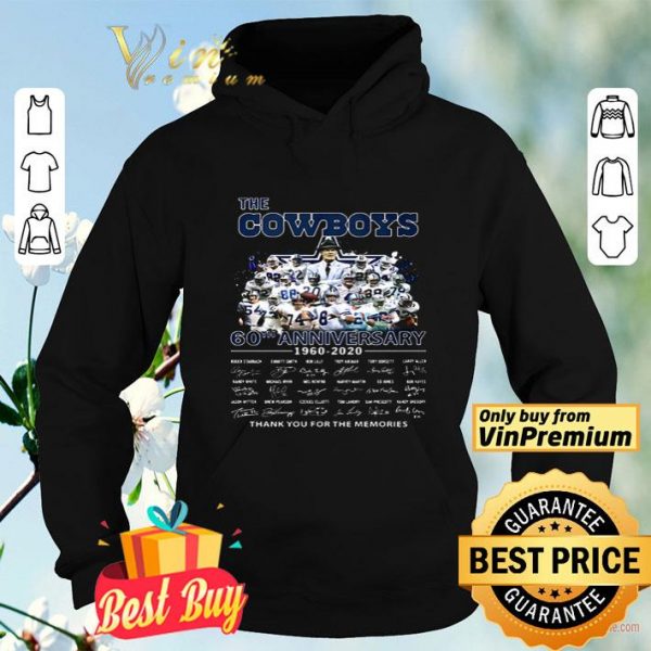The Dallas Cowboys 60th anniversary 1960 – 2020 thank for memories signatures shirt