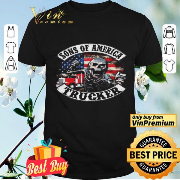 Skeleton Sons Of America Trucker American Flag shirt