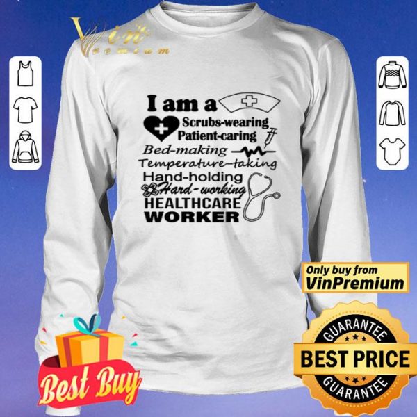 Scrubs Wearing Patient Caring Bed Making Temperature Taking Hand Holding Hard Working Healthcare Wo shirt