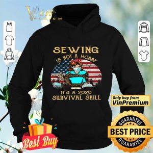 American Flag Girl Quit Mask Sewing Is Not A Hobby It's A 2020 Survival Skill shirt