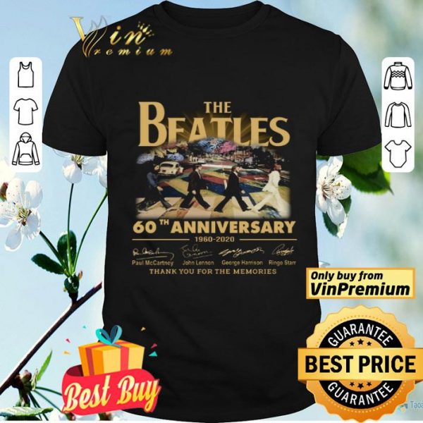 The Beatles 60th Anniversary 1960 2020 Signature Thank You For The Memories shirt