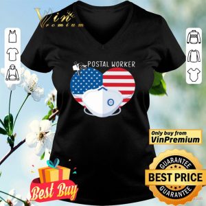 Heart American Flag Mask Postal Worker shirt