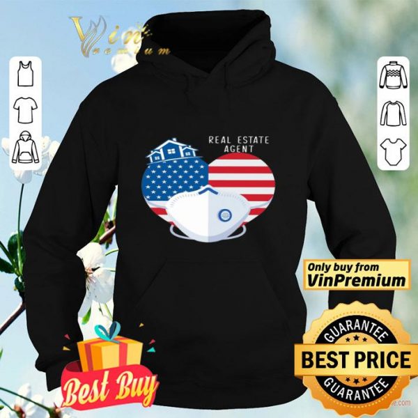 Heart American Flag Mask Real Estate Agent shirt