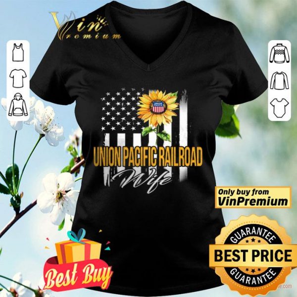 American Flag Sunflower Union Pacific Railroad Wife shirt