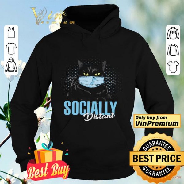 Black Cat Mask Socially Distant Coronavirus shirt