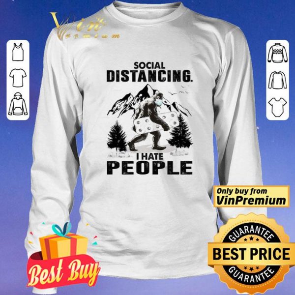 Bigfoot Mask Paper Toilet Social Distancing I Hate People shirt