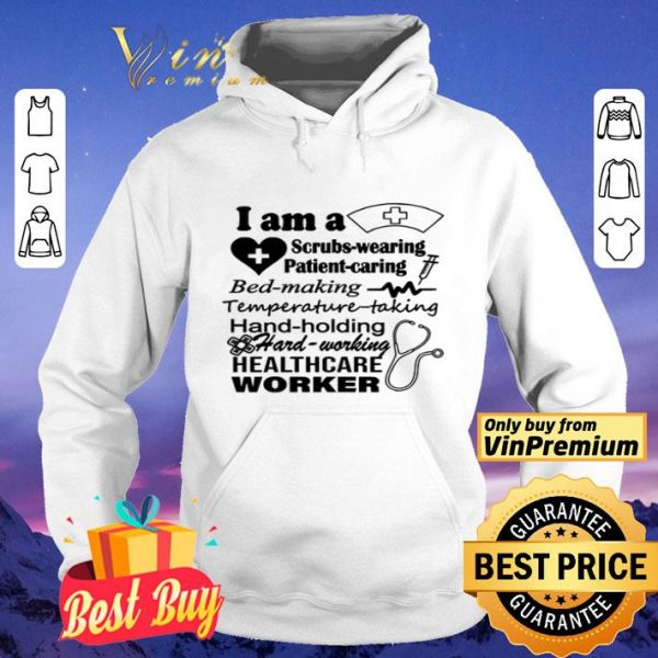 Scrubs Wearing Patient Caring Bed Making Temperature Taking Hand Holding Hard Working Healthcare Wo shirt