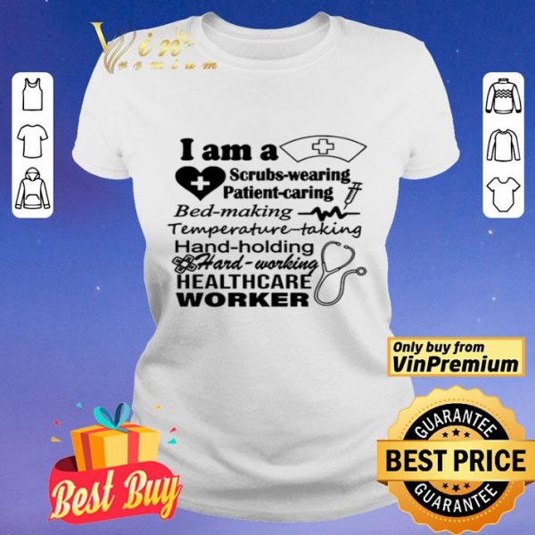 Scrubs Wearing Patient Caring Bed Making Temperature Taking Hand Holding Hard Working Healthcare Wo shirt