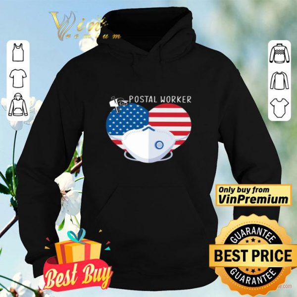 Heart American Flag Mask Postal Worker shirt