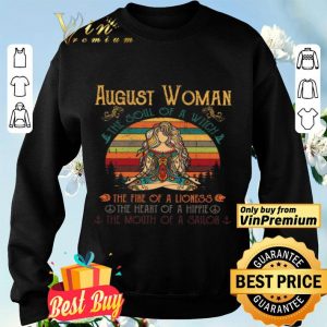 Girl Yoga August Woman The Soul Of A Witch The Fire Of A Lioness Vintage shirt