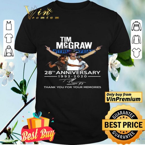 Tim Mcgraw Truck Yeah 28th Anniversary 1992 2020 Signature Thank You shirt