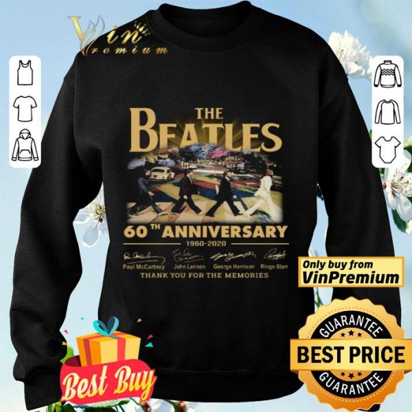 The Beatles 60th Anniversary 1960 2020 Signature Thank You For The Memories shirt
