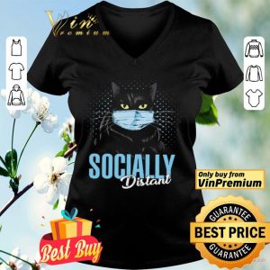 Black Cat Mask Socially Distant Coronavirus shirt