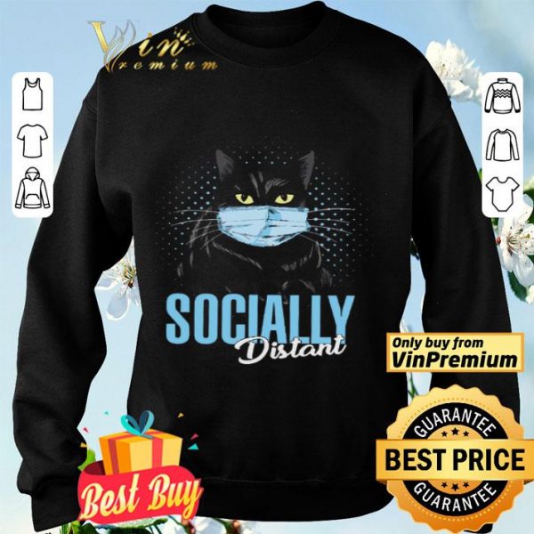 Black Cat Mask Socially Distant Coronavirus shirt