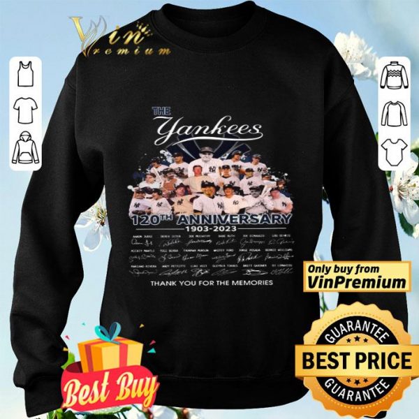 The Yankees 120th Anniversary 1903 2023 Signature Thank You For The Memories shirt