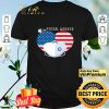 Heart American Flag Mask Postal Worker shirt