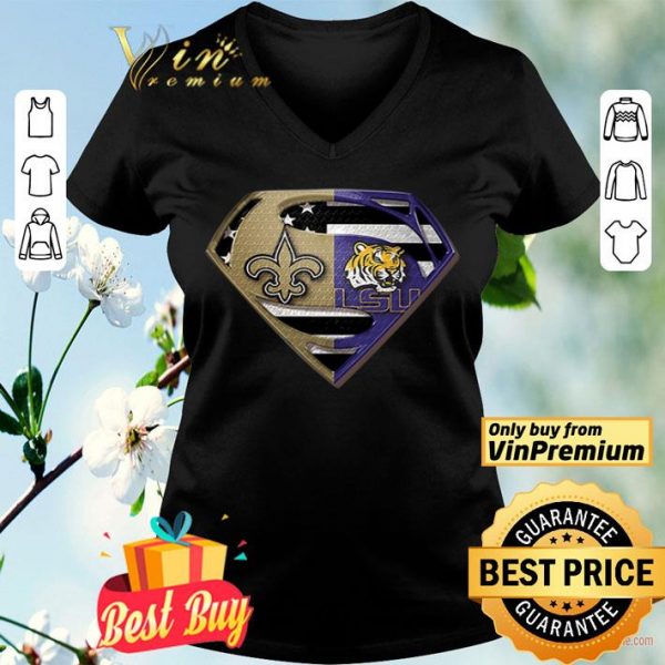 Superman New Orleans Saints vs LSU Tiger shirt