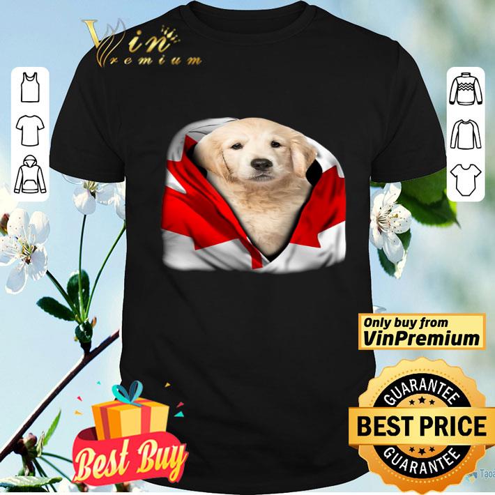 Golden Retriever Cape Canada Flag shirt