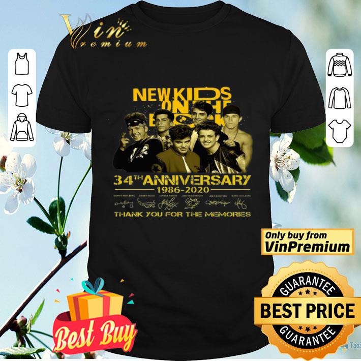 New Kids On The Block 34th Anniversary 1986 2020 Thank You For The Memories Signatures shirt