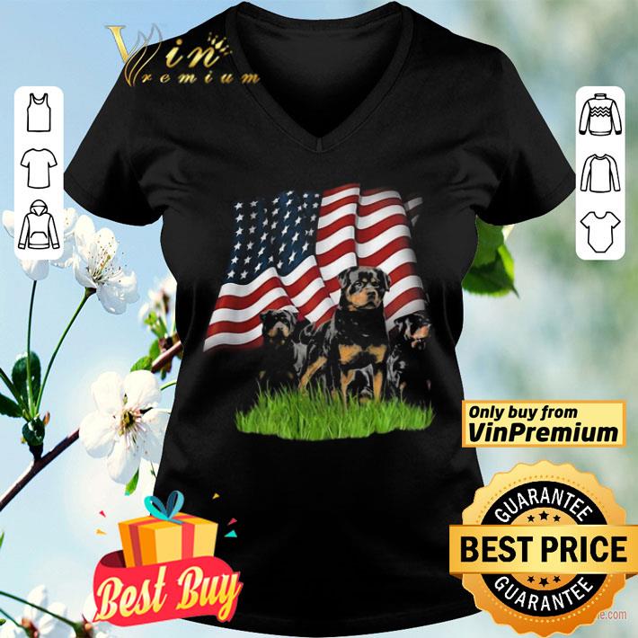 Rottweiler American Flag Veteran Independence Day shirt