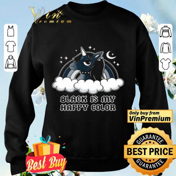Unicorn Black Is My Happy Color shirt