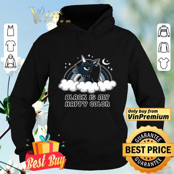 Unicorn Black Is My Happy Color shirt