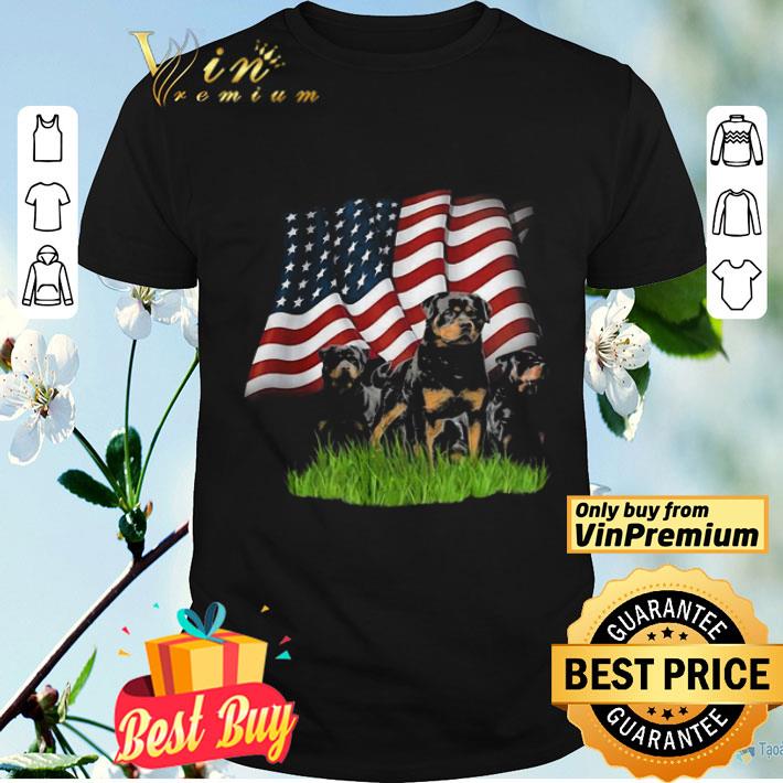 Rottweiler American Flag Veteran Independence Day shirt