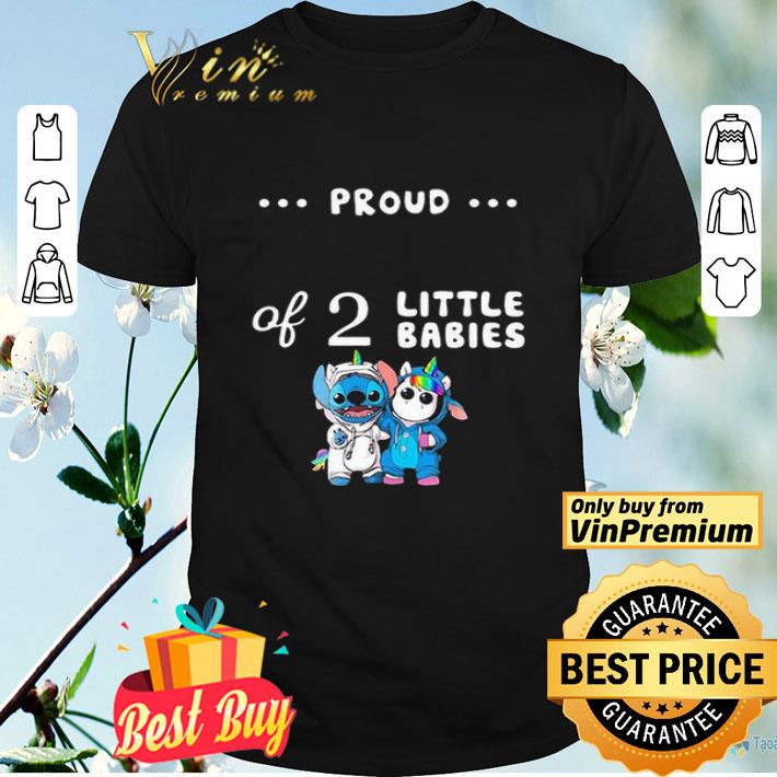 Baby Stitch and unicorn proud of 2 little babies shirt