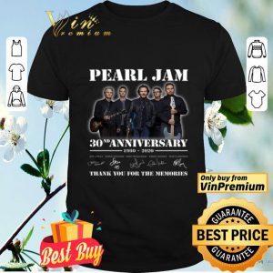 Pearl Jam 30nd Anniversary 1990 2020 Signature Thank You For The Memories shirt